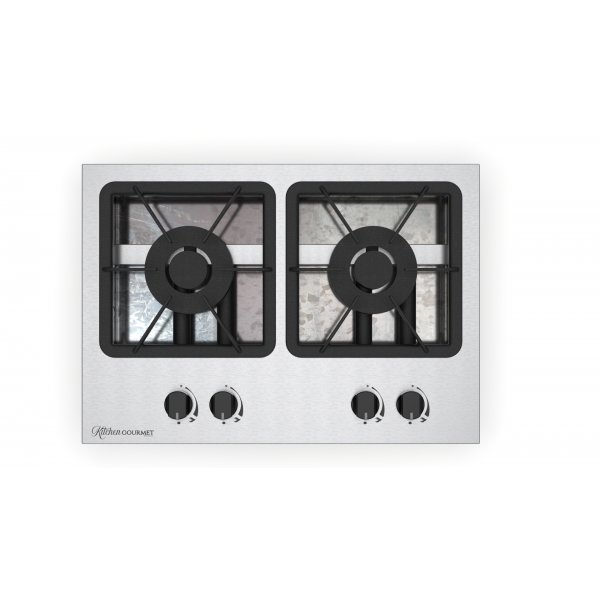 FOGAO COOKTOP INDUSTRIAL DE EMBUTIR BAIXA PRESSAO 2 BOCA QD EM INOX